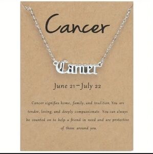 Cancer English Letter Zodiac Pendant Necklace